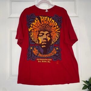 Jimi Hendrix ARE YOU EXPERIENCED Red Graphic Delta Pro Weight Shirt Size 2XL
